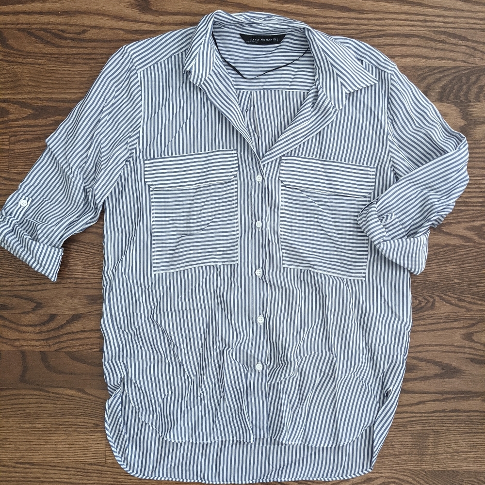 Striped button up blouse
